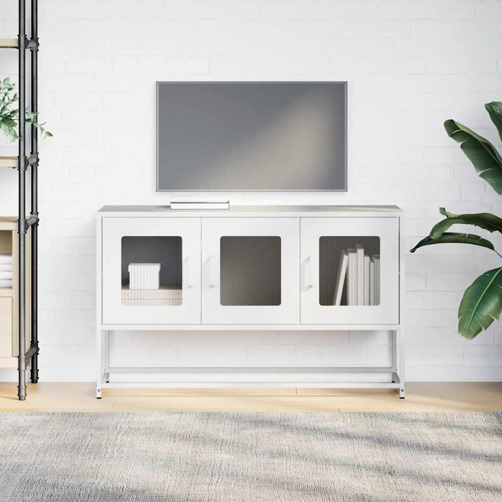 TV-Møbel DIV. Hvit TV-Skap 100,5x39x60,5 cm Kaldvalset stål