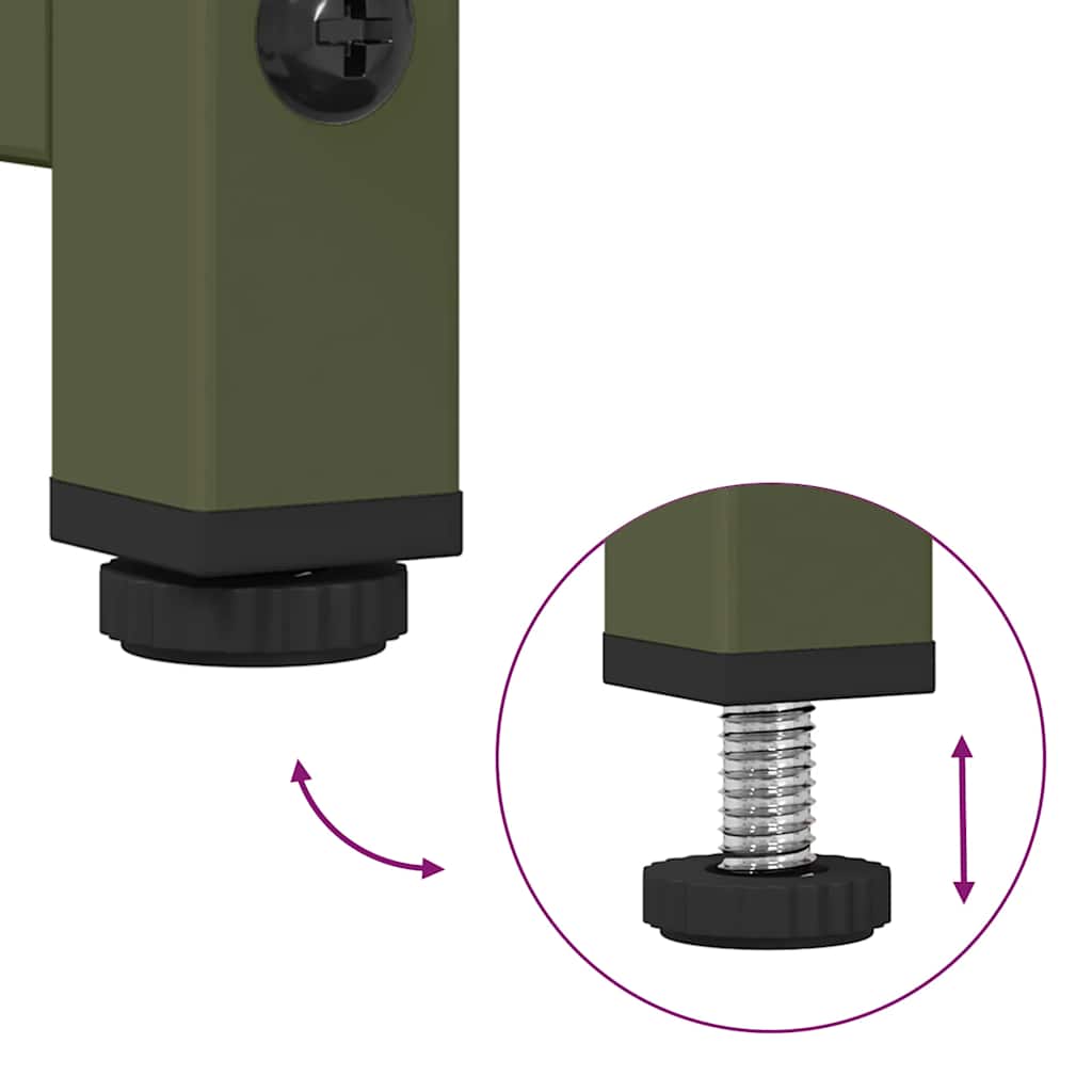 Skap DIV. olivengrønn 68x39x111,5 cm stål