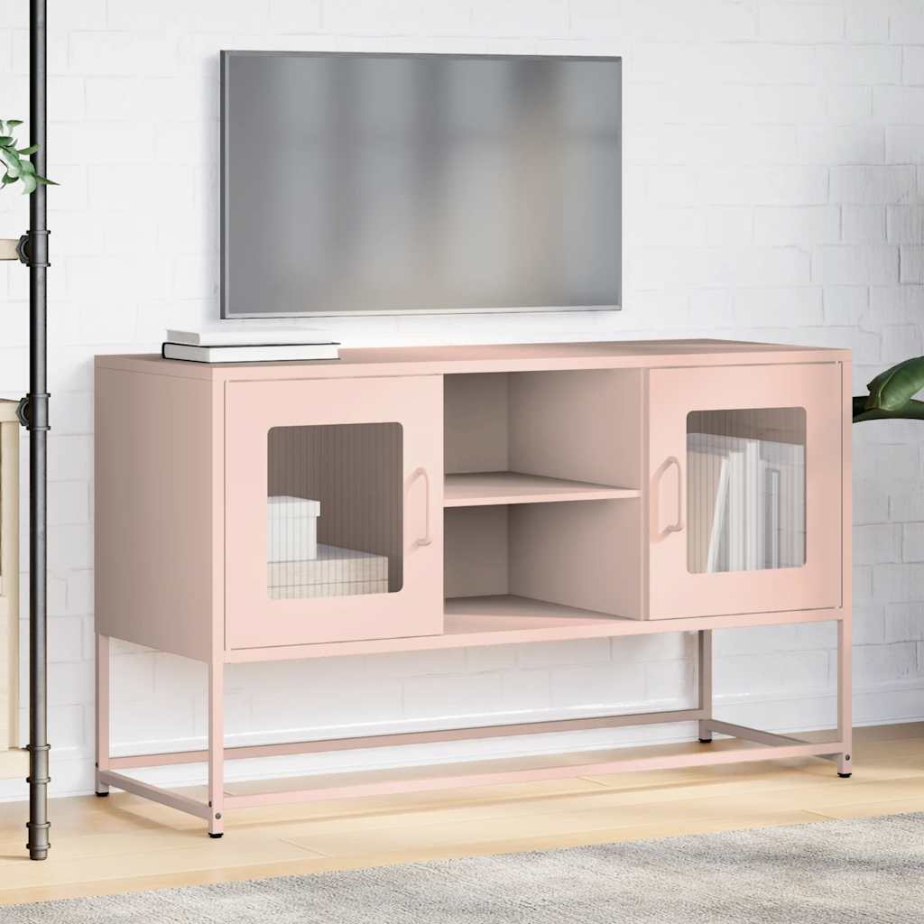TV-Møbel DIV. TV-benk rosa 100,5x39x60,5 cm stål