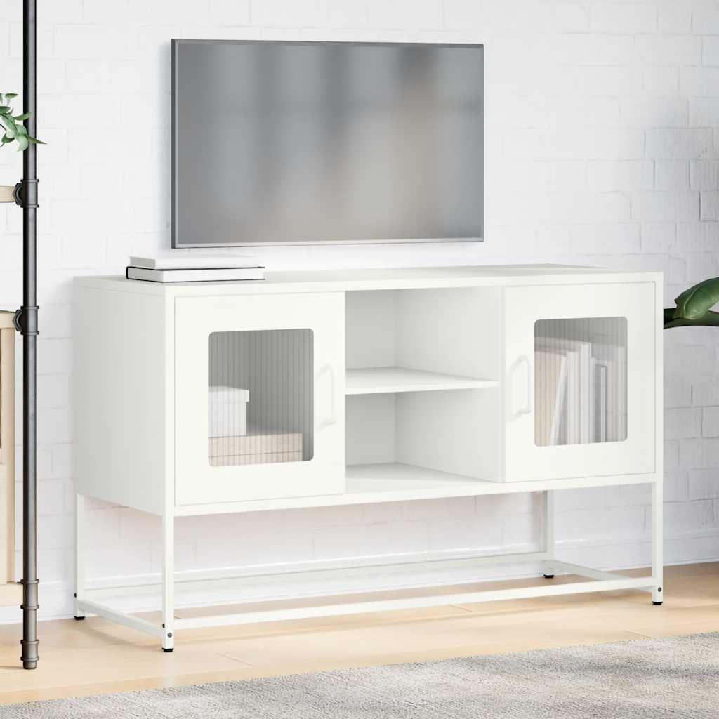 TV-Møbel DIV. TV-benk Hvit 100,5x39x60,5 cm stål