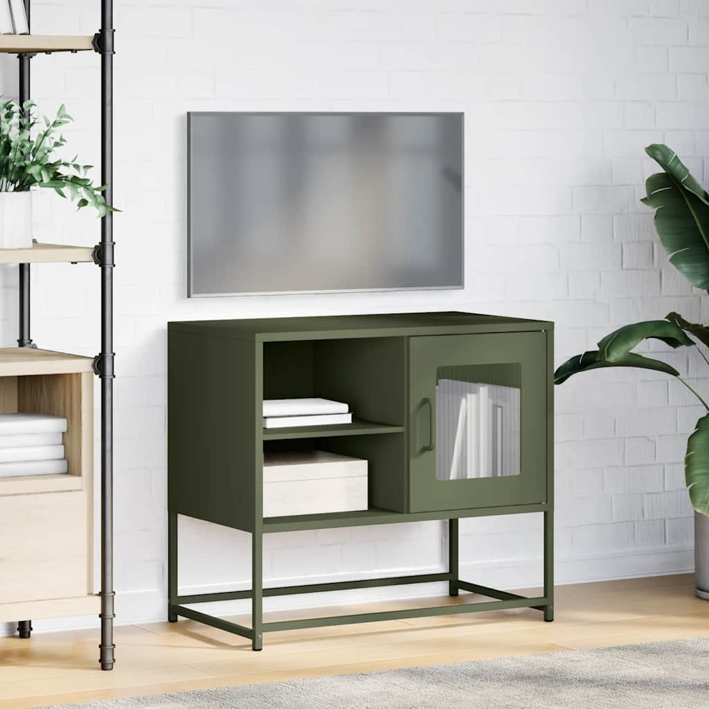 TV-Møbel DIV. TV-benk olivengrønn 68x39x60,5 cm stål