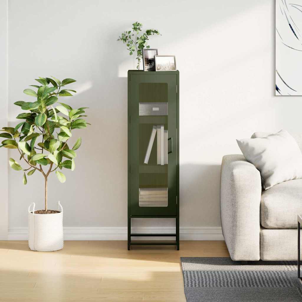 Skap DIV. Olivengrønn 36x39x123 cm Kaldvalset stål