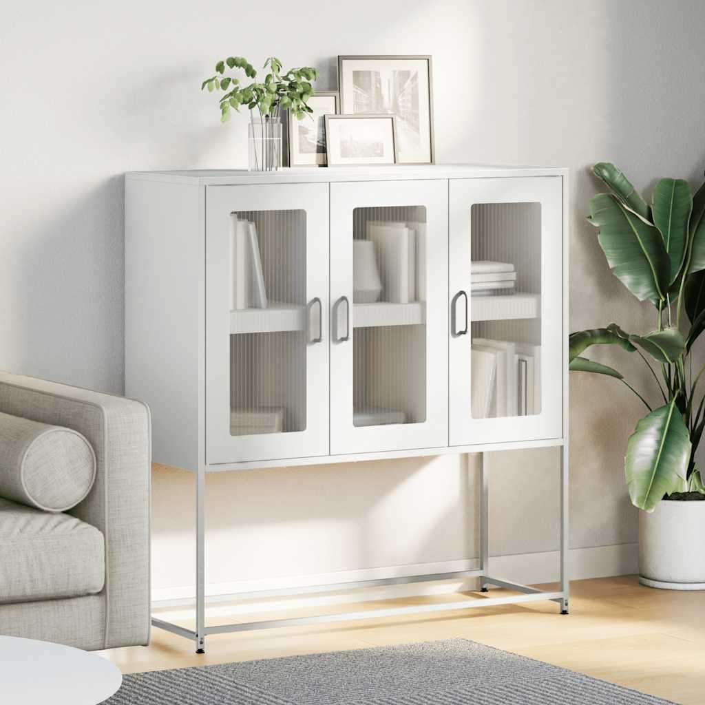 Skjenk DIV. Hvit 100,5x39x107 cm kaldvalset stål