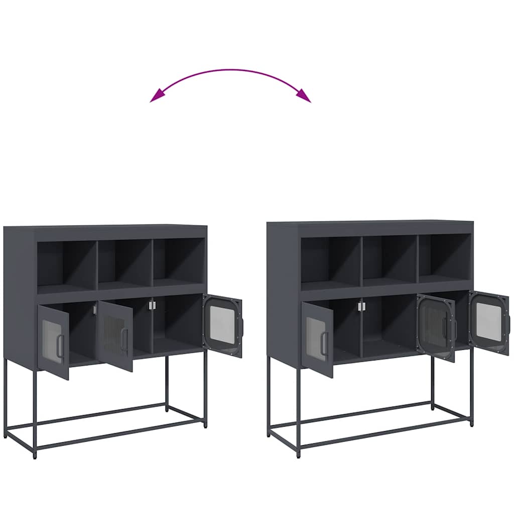 Skjenk DIV. antrasitt 100,5x39x107 cm kaldvalset stål