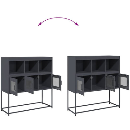 Skjenk DIV. antrasitt 100,5x39x107 cm kaldvalset stål