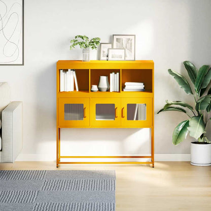 Skjenk DIV. sennepsgul 100,5x39x107 cm kaldvalset stål