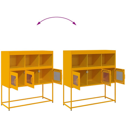 Skjenk DIV. sennepsgul 100,5x39x107 cm kaldvalset stål