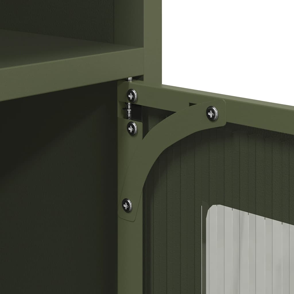 Skjenk DIV. olivengrønn 100,5x39x107 cm kaldvalset stål