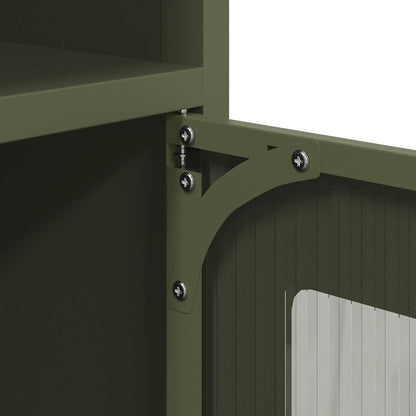 Skjenk DIV. olivengrønn 100,5x39x107 cm kaldvalset stål