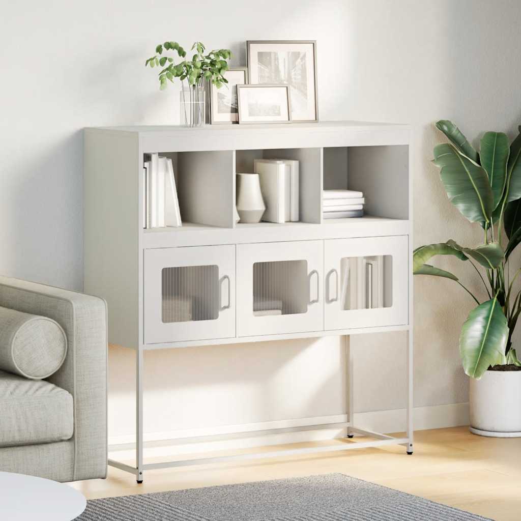 Skjenk DIV. Hvit 100,5x39x107 cm kaldvalset stål