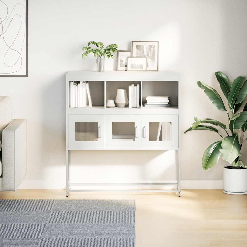 Skjenk DIV. Hvit 100,5x39x107 cm kaldvalset stål