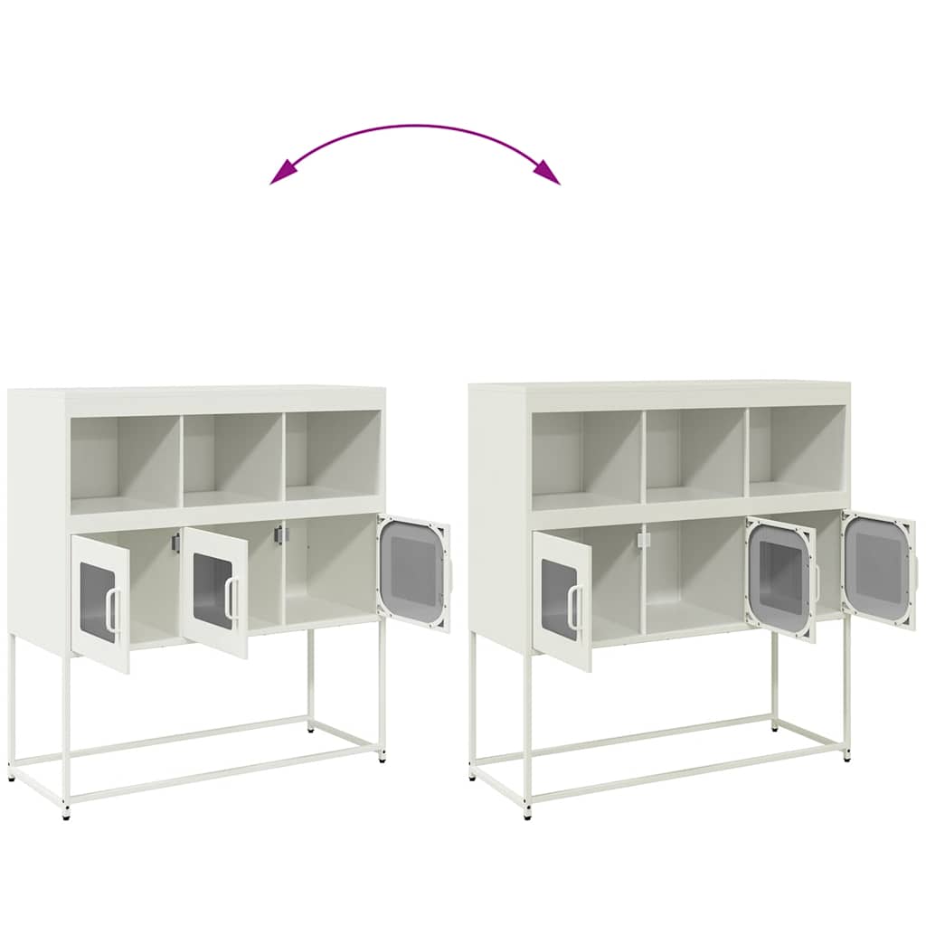 Skjenk DIV. Hvit 100,5x39x107 cm kaldvalset stål