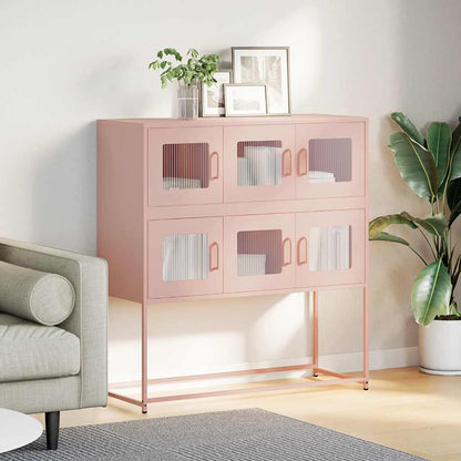 Skjenk DIV. rosa 100,5x39x107 cm kaldvalset stål