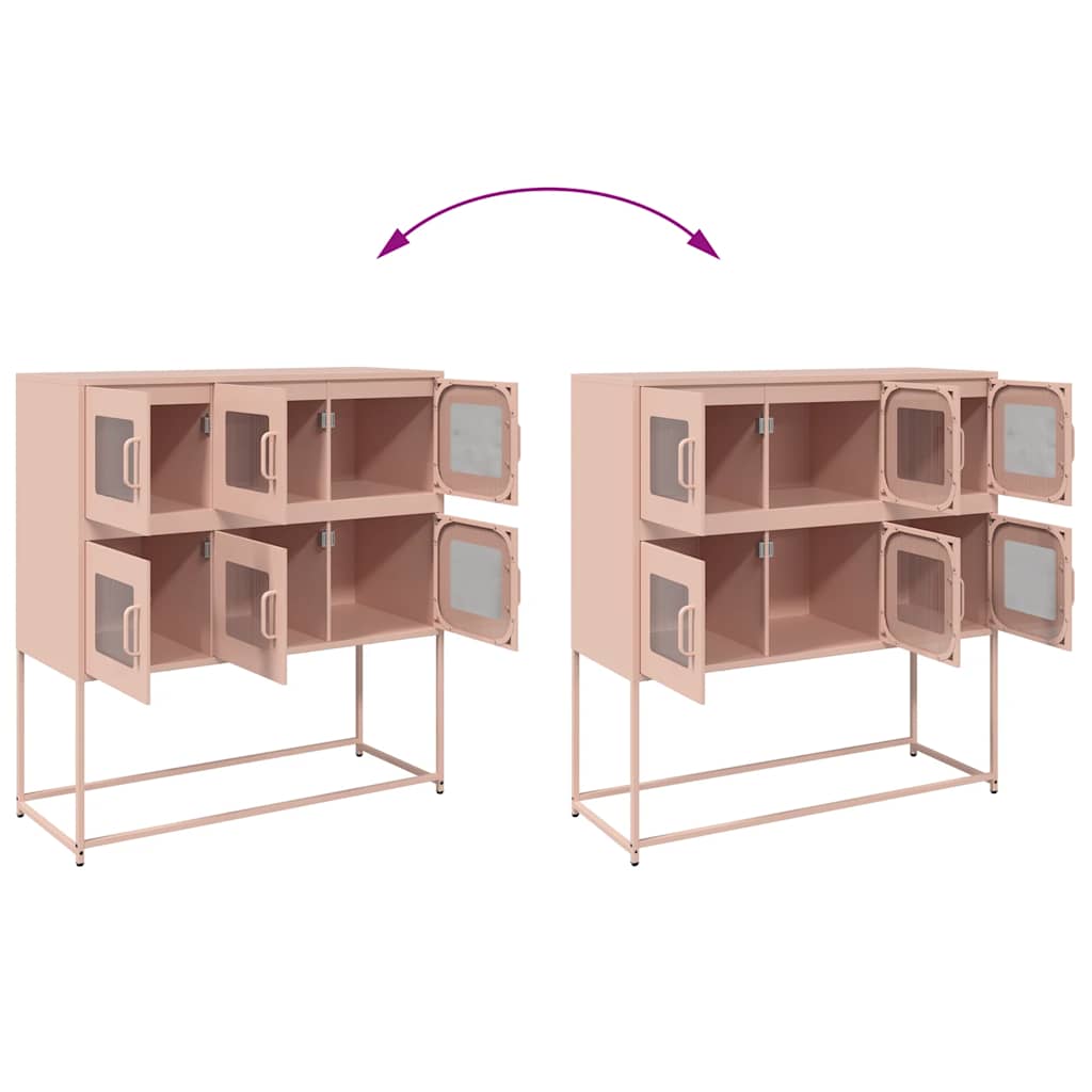 Skjenk DIV. rosa 100,5x39x107 cm kaldvalset stål
