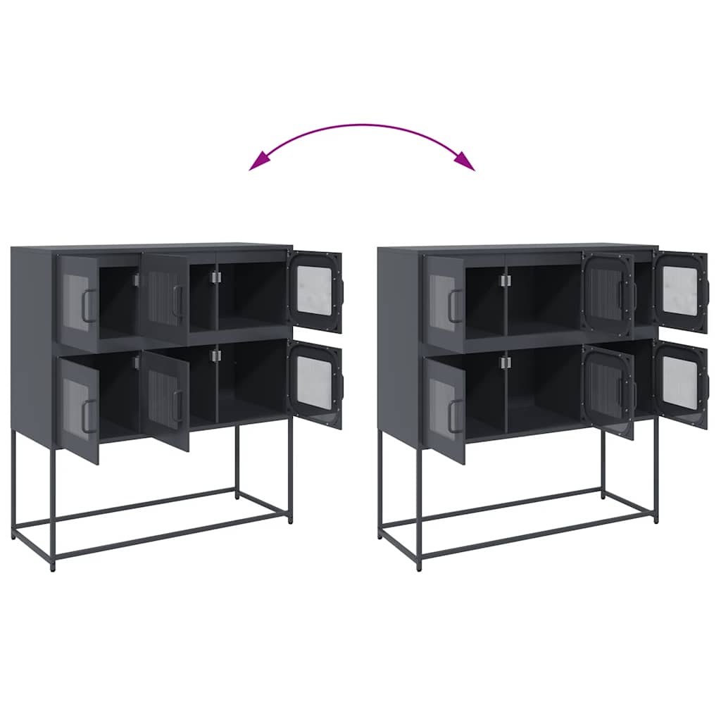 Skjenk DIV. antrasitt 100,5x39x107 cm kaldvalset stål