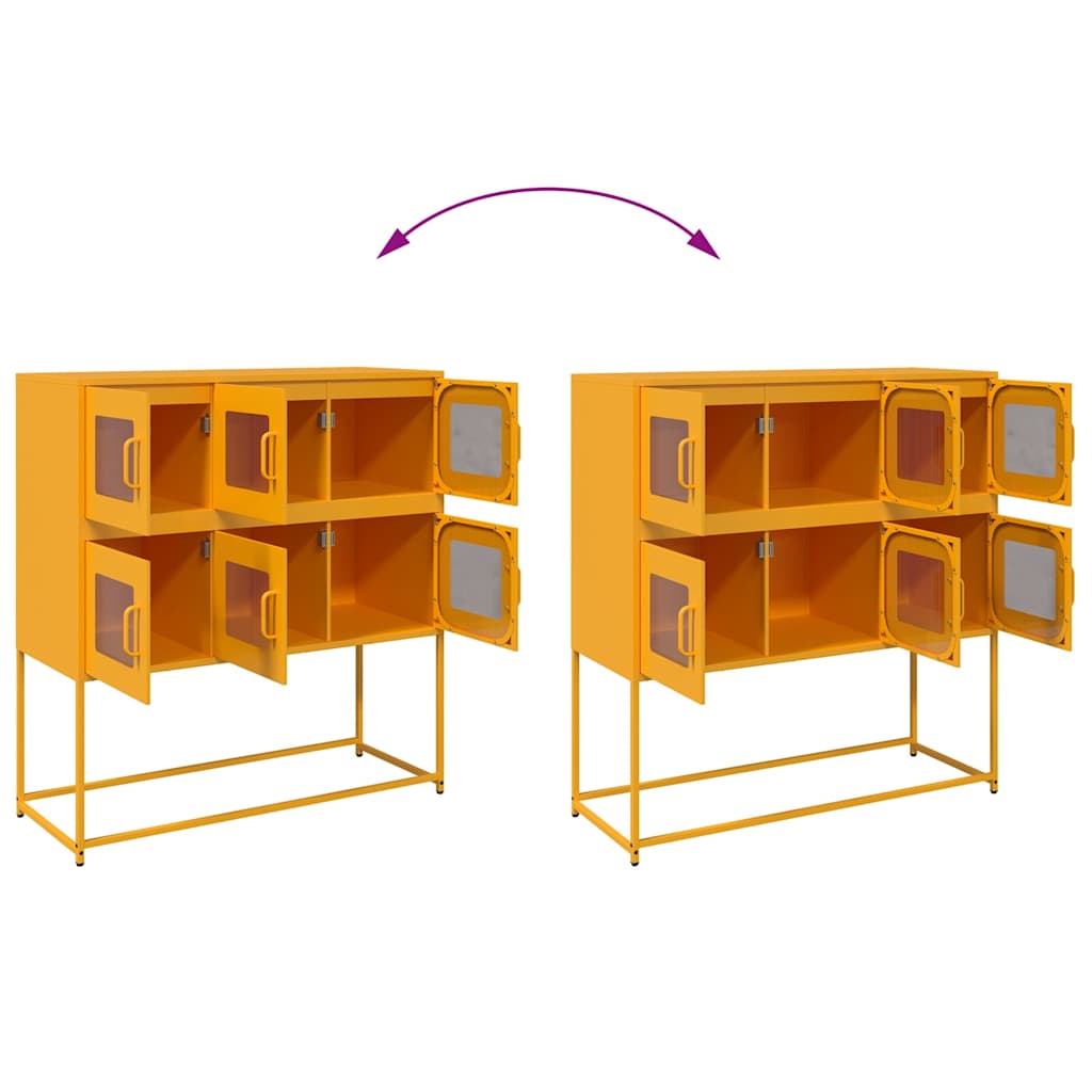 Skjenk DIV. sennepsgul 100,5x39x107 cm kaldvalset stål