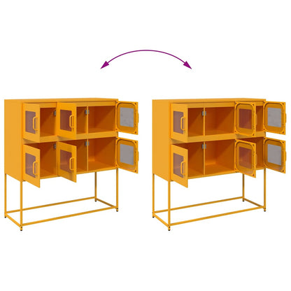 Skjenk DIV. sennepsgul 100,5x39x107 cm kaldvalset stål