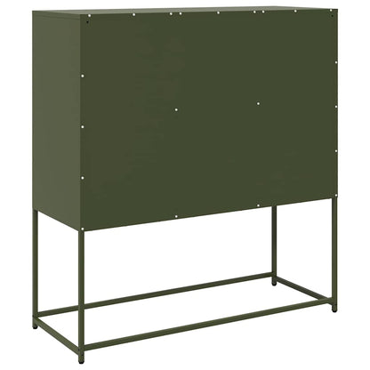 Skjenk DIV. olivengrønn 100,5x39x107 cm kaldvalset stål