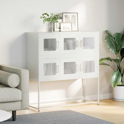 Skjenk DIV. Hvit 100,5x39x107 cm kaldvalset stål