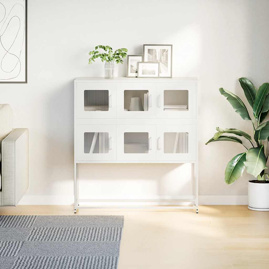 Skjenk DIV. Hvit 100,5x39x107 cm kaldvalset stål