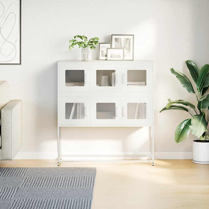 Skjenk DIV. Hvit 100,5x39x107 cm kaldvalset stål