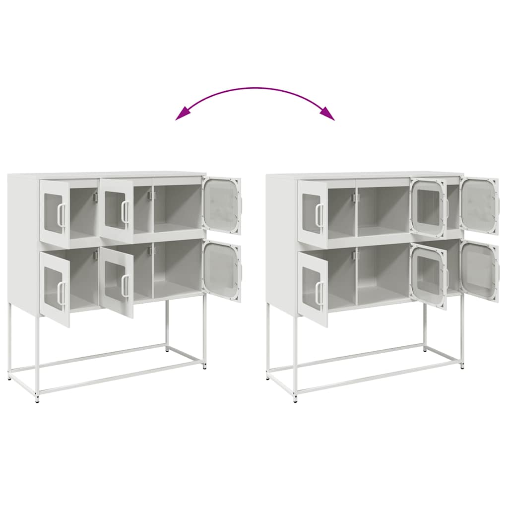 Skjenk DIV. Hvit 100,5x39x107 cm kaldvalset stål