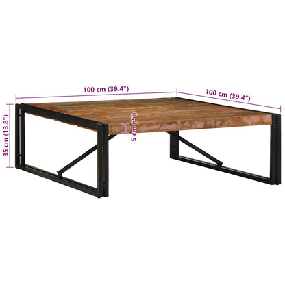 Salongbord Sofabord Tre Gjenvunnet Heltre flerfarget 100x100x35 cm