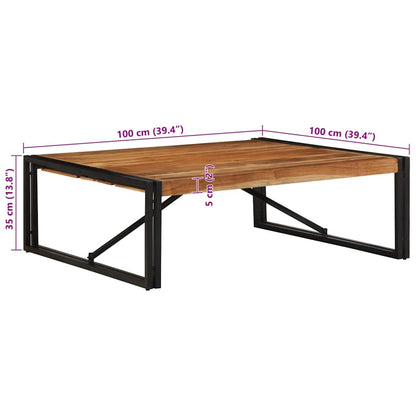 Salongbord Sofabord Tre heltre akasie 100x100x35 cm