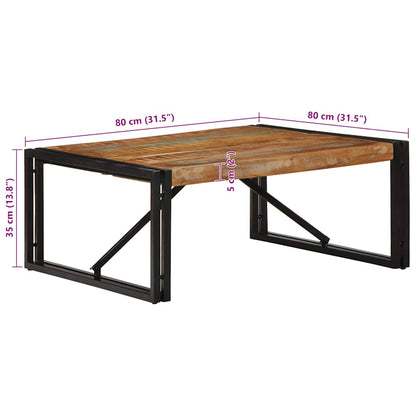 Salongbord Sofabord Tre Gjenvunnet Heltre flerfarget 80x80x35 cm