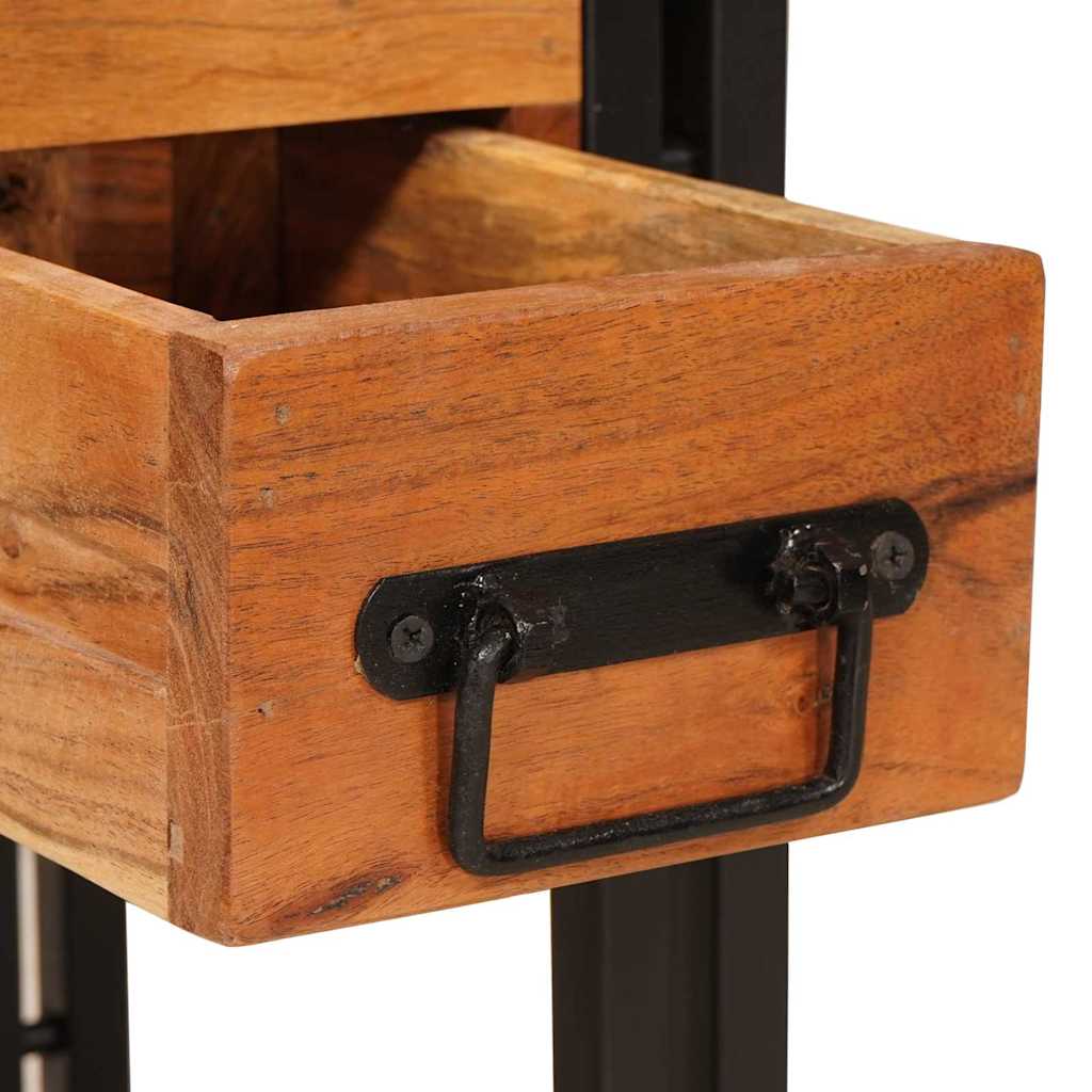 Sidebord Tre med skuff 30 x 30 x 40 cm Massiv akasie Tre og metall