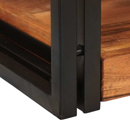 Nattbord Sengbord Brunt og Svart 38 x 33 x 58 cm Solid akasietre