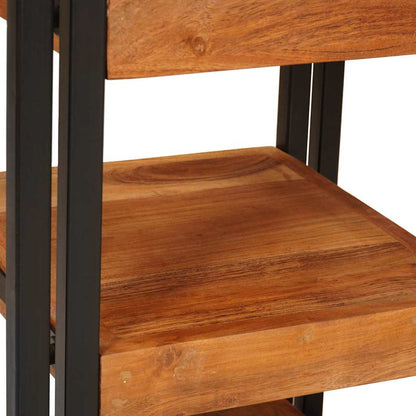 Nattbord Sengbord Brunt og Svart 38 x 33 x 58 cm Solid akasietre