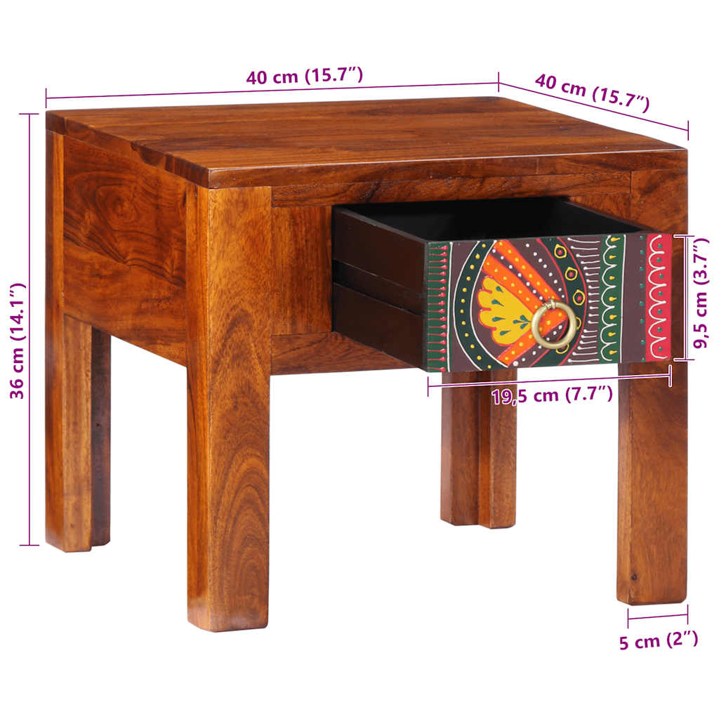 Nattbord Sengbord Tre Heltre Akasietre 40x40x36 cm