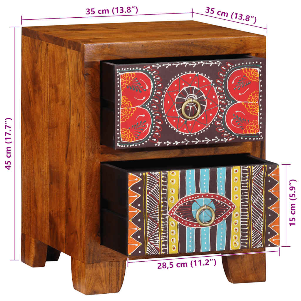 Nattbord Sengbord Tre Heltre Akasietre 35x35x45 cm