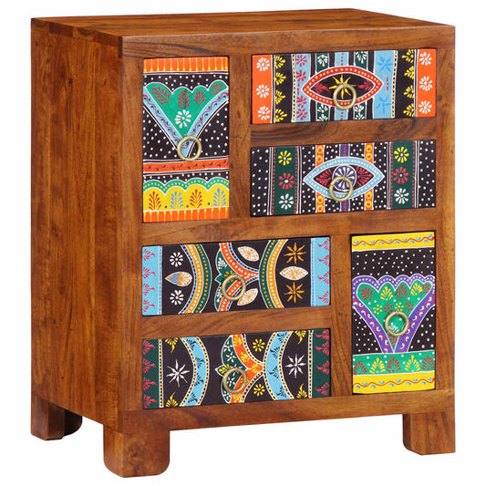 Skjenk Tre heltre akasie flerfarget 50x35x60 cm