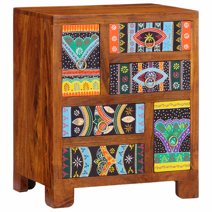 Skjenk Tre heltre akasie flerfarget 50x35x60 cm