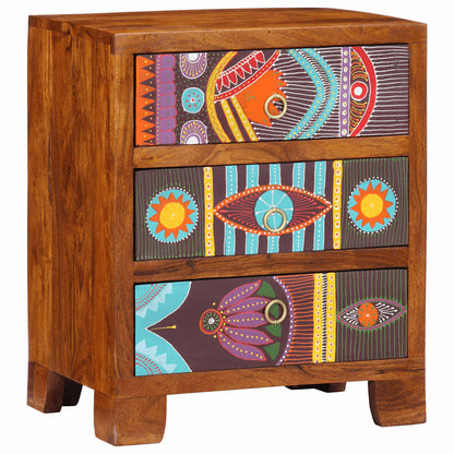 Skjenk Tre heltre akasie flerfarget 50x35x60 cm