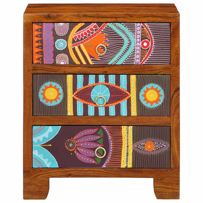 Skjenk Tre heltre akasie flerfarget 50x35x60 cm