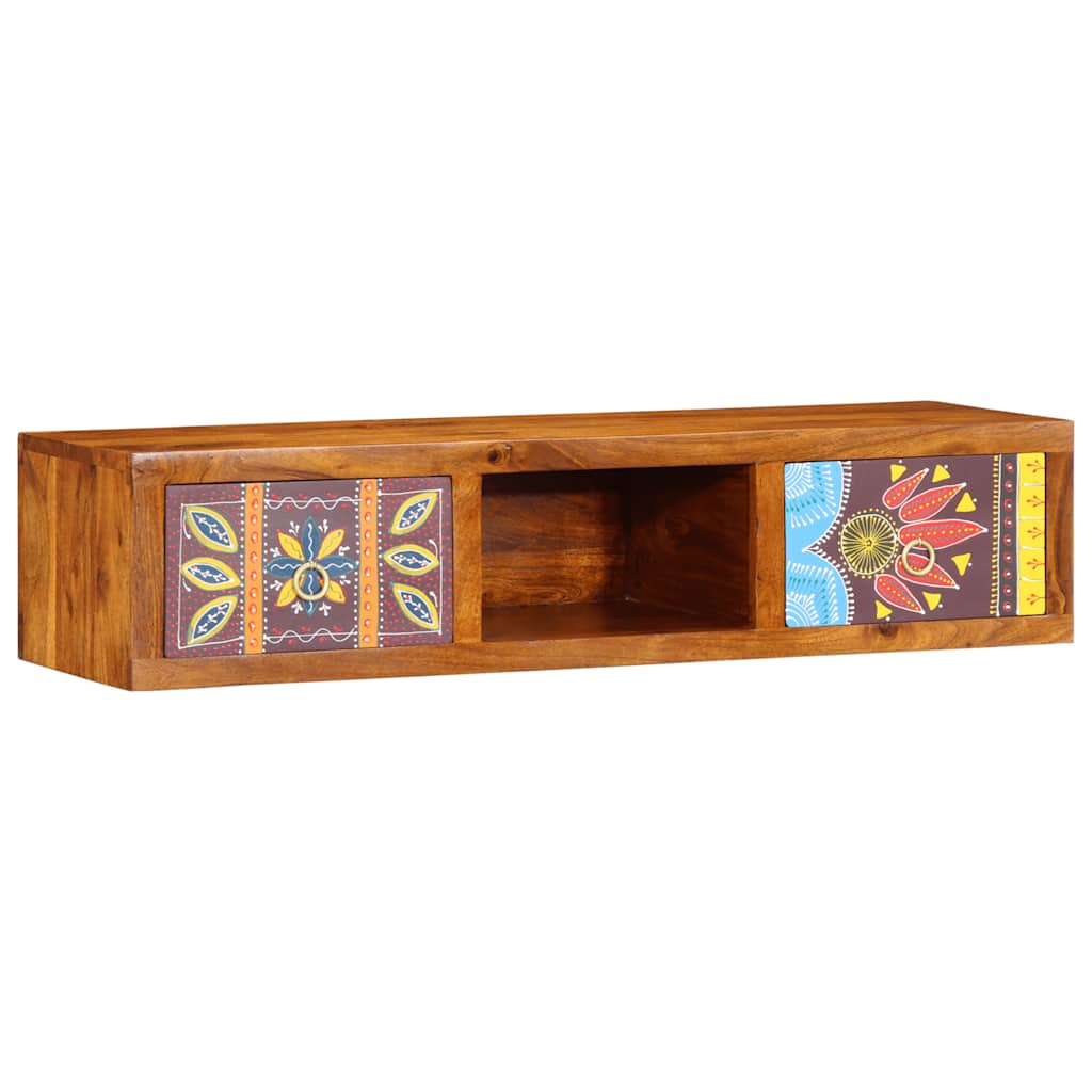 TV-Møbel Tre Veggmontert Tv-skap flerfarget 100x30x22 heltre akasie