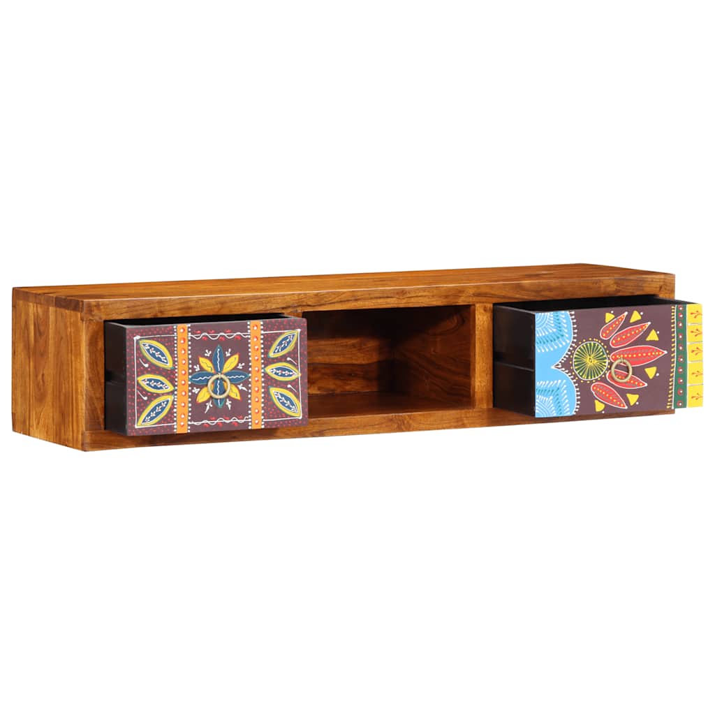 TV-Møbel Tre Veggmontert Tv-skap flerfarget 100x30x22 heltre akasie