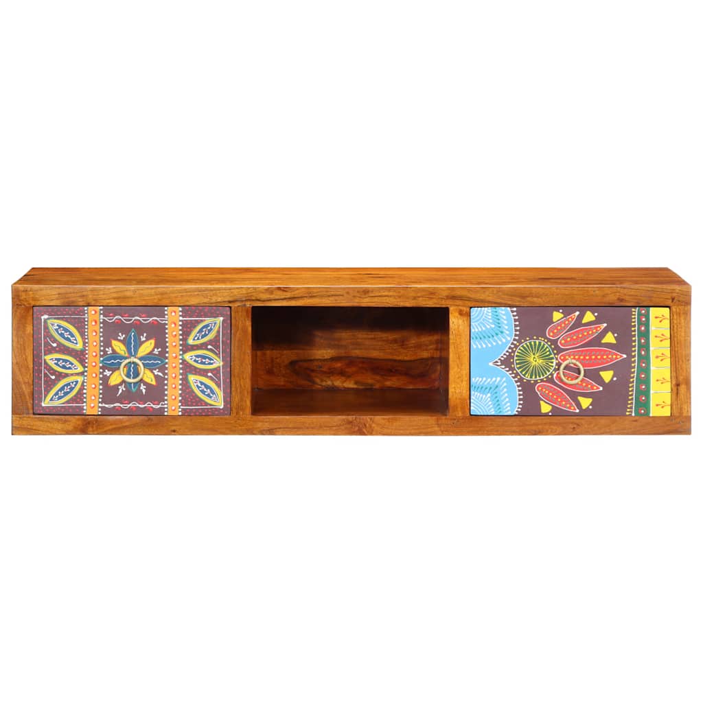 TV-Møbel Tre Veggmontert Tv-skap flerfarget 100x30x22 heltre akasie