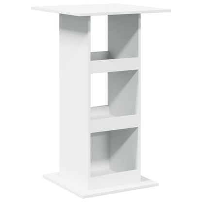 Barbord med oppbevaringsstativ hvit 60x60x102 cm konstruert tre