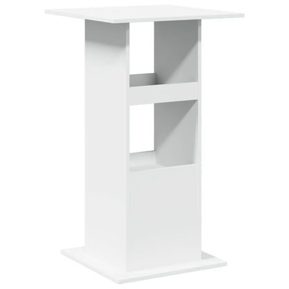 Barbord med oppbevaringsstativ hvit 60x60x102 cm konstruert tre