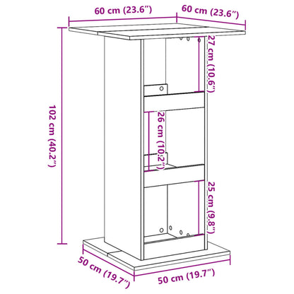 Barbord med oppbevaring artisan eik 60x60x102 cm konstruert tre