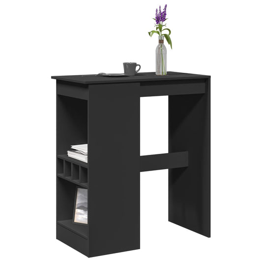 Barbord med stativer svart 90x47,5x103,5 cm konstruert tre