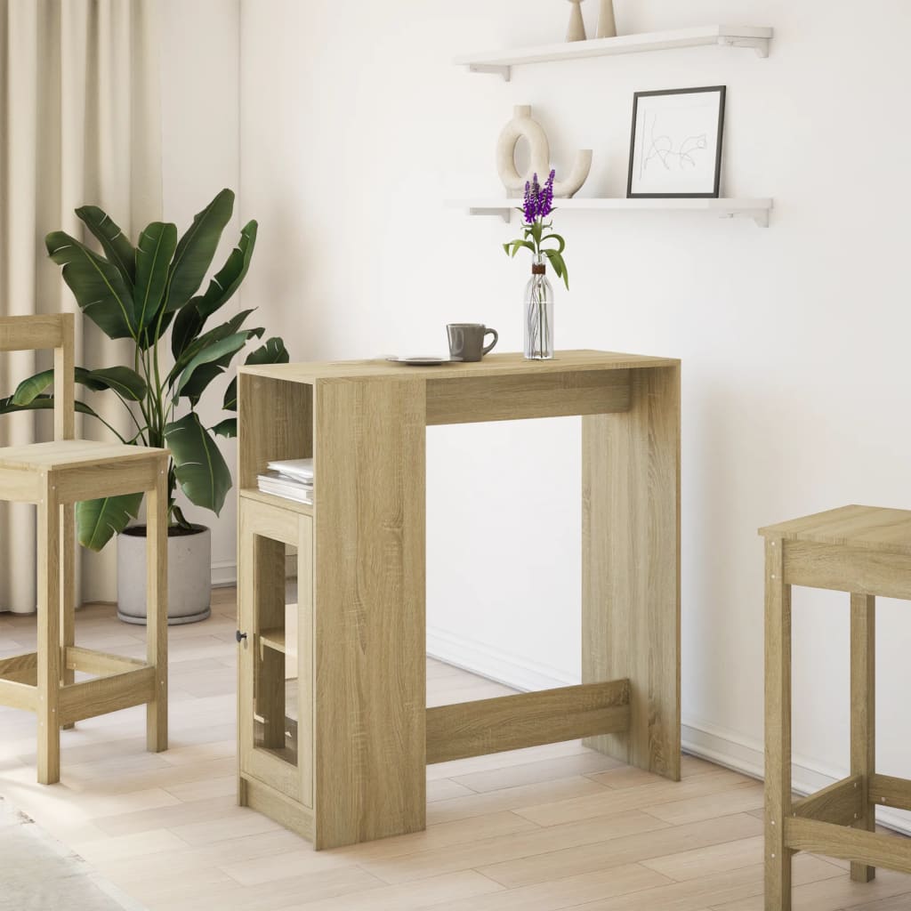 Barbord med stativer sonoma eik 101x40x103,5 cm konstruert tre