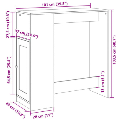 Barbord med stativer røkt eik 101x40x103,5 cm konstruert tre