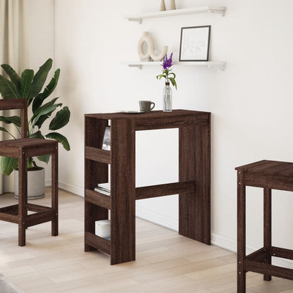 Barbord med stativer brun eik 90x40x103,5 cm konstruert tre