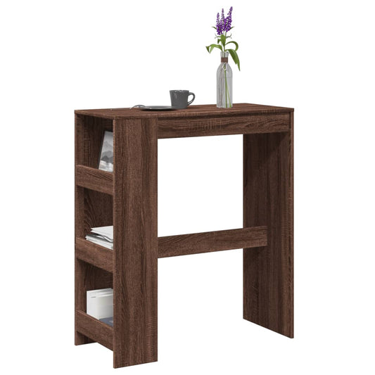 Barbord med stativer brun eik 90x40x103,5 cm konstruert tre