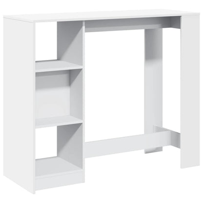 Barbord med hylle hvit 124x46x103,5 cm sponplate